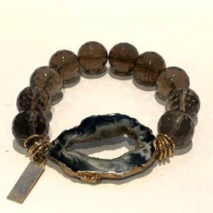 Black/ White Agate Bracelet